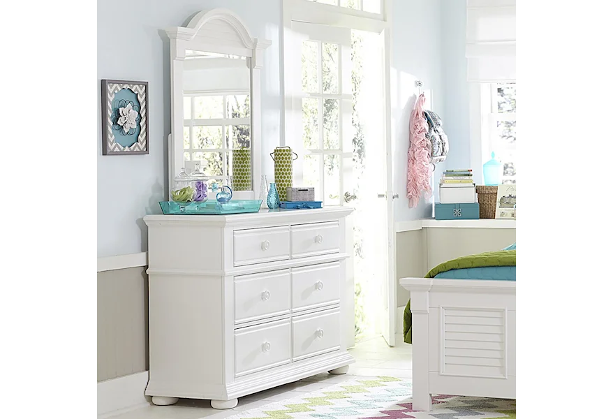 Summer House Media Chest and Small Mirror by Liberty Furniture at Esprit Decor Home Furnishings